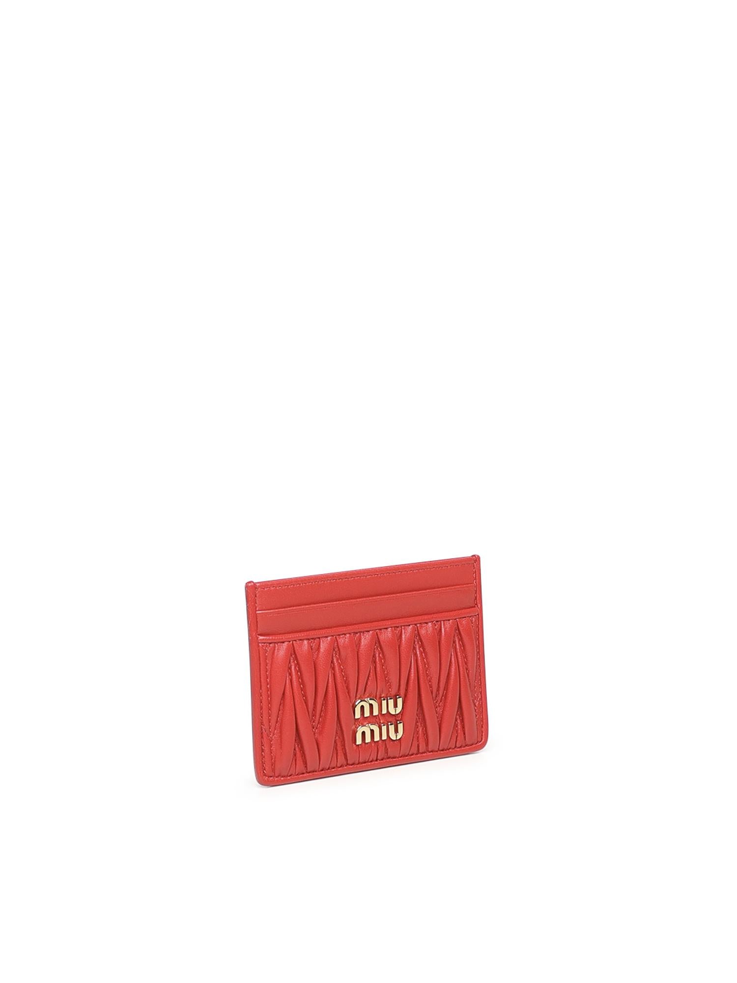 Portacarte in nappa matelassé 5MC076 AFPPF0011 MIU MIU 