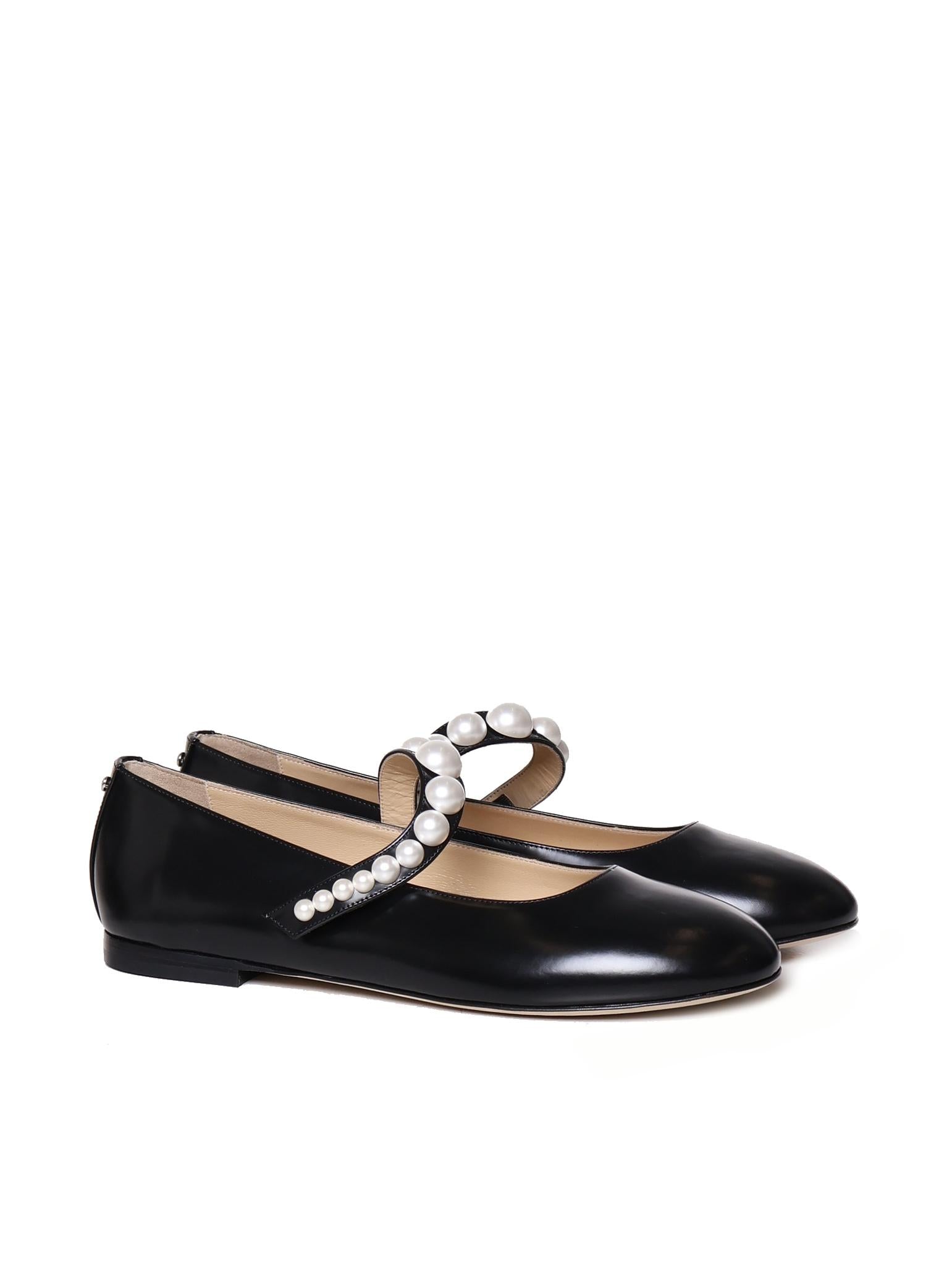 Ballerine in pelle lucida con perle S0737 010SPAB02 MACH & MACH 