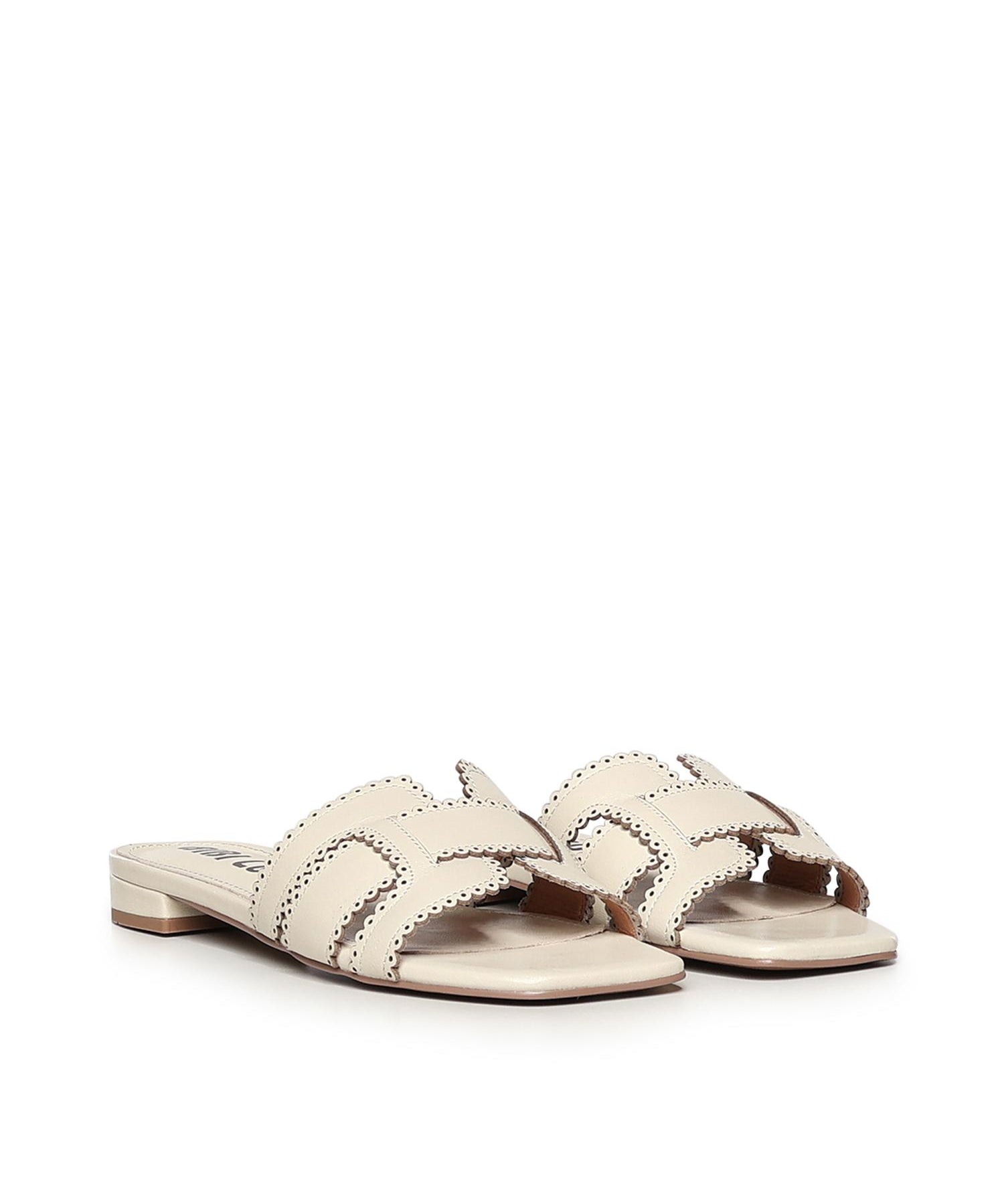 Sandali flat Holly in pelle 755Z10VK OFF WHITE BIBI LOU 