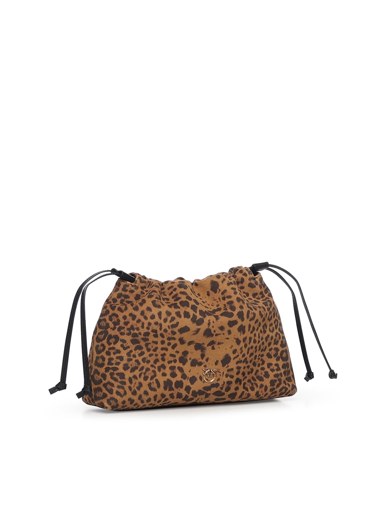 Clutch a spalla piccola in suede con stampa leopardata 105907 A32AM35Q PINKO 