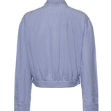 Camicia cropped a righe con colletto gioiello 106277 A32RZE5 PINKO 