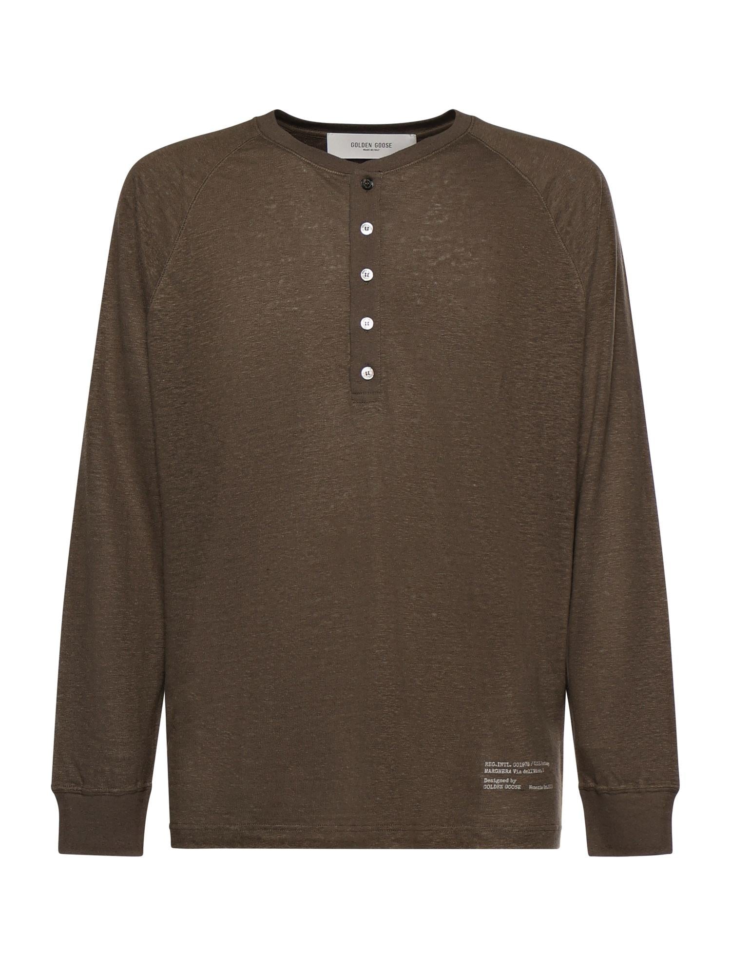 Maglia in jersey di lino GMP02013 P00237460545 GOLDEN GOOSE 