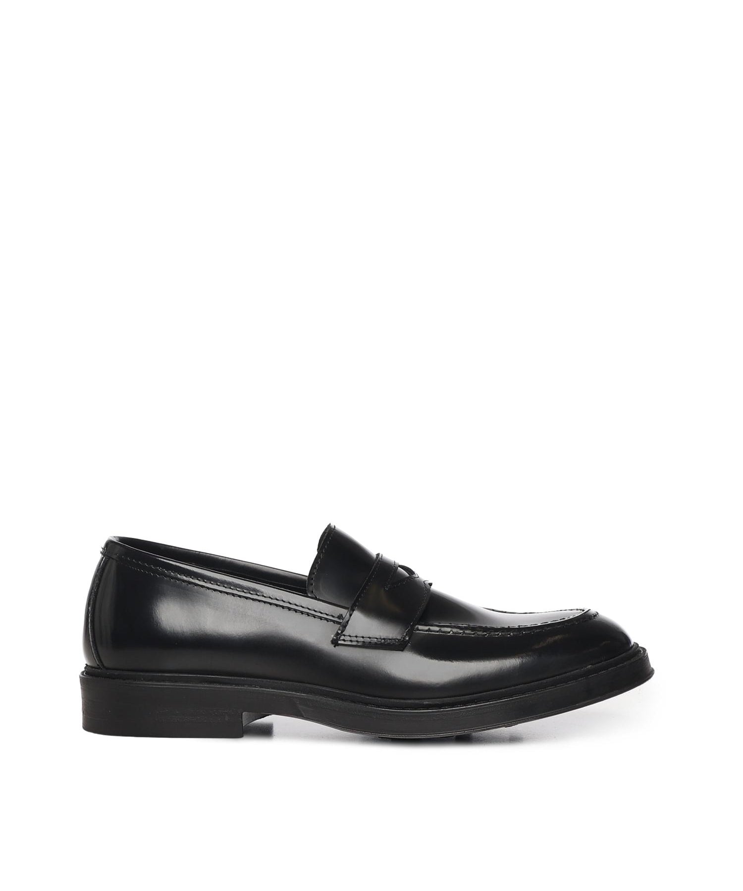 Mocassini Fred in pelle abrasivato<BR/> FRED ABRASIVATONERO GIULIANO GALIANO 