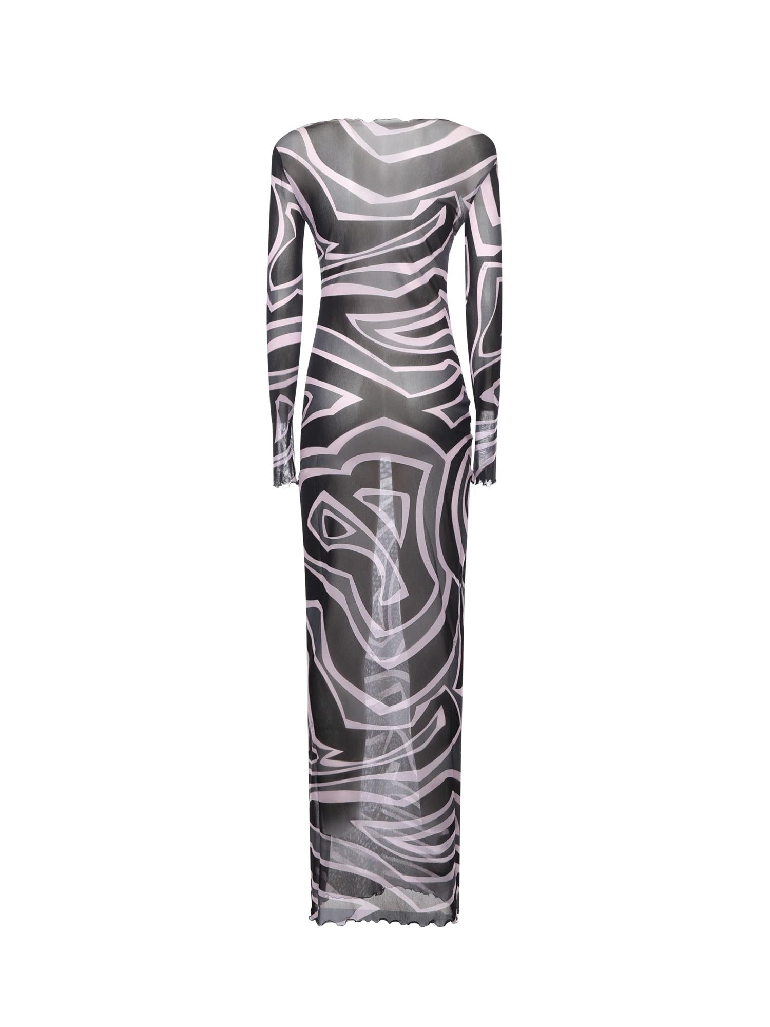 Abito in tulle con stampa marmo 5UJI35 5U749047 PUCCI 