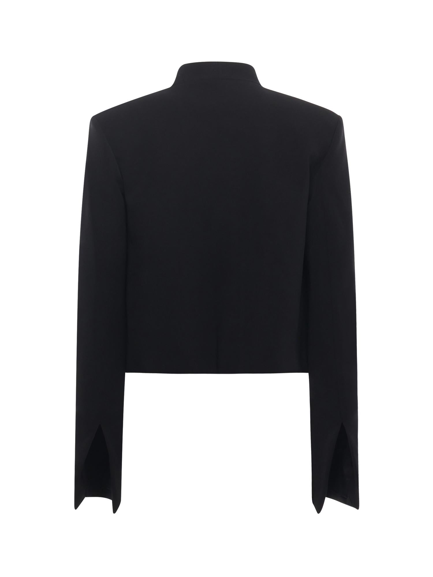 Giacca cropped in cady con dettaglio gioiello a X 79AAQ516 N0356899 GENNY 