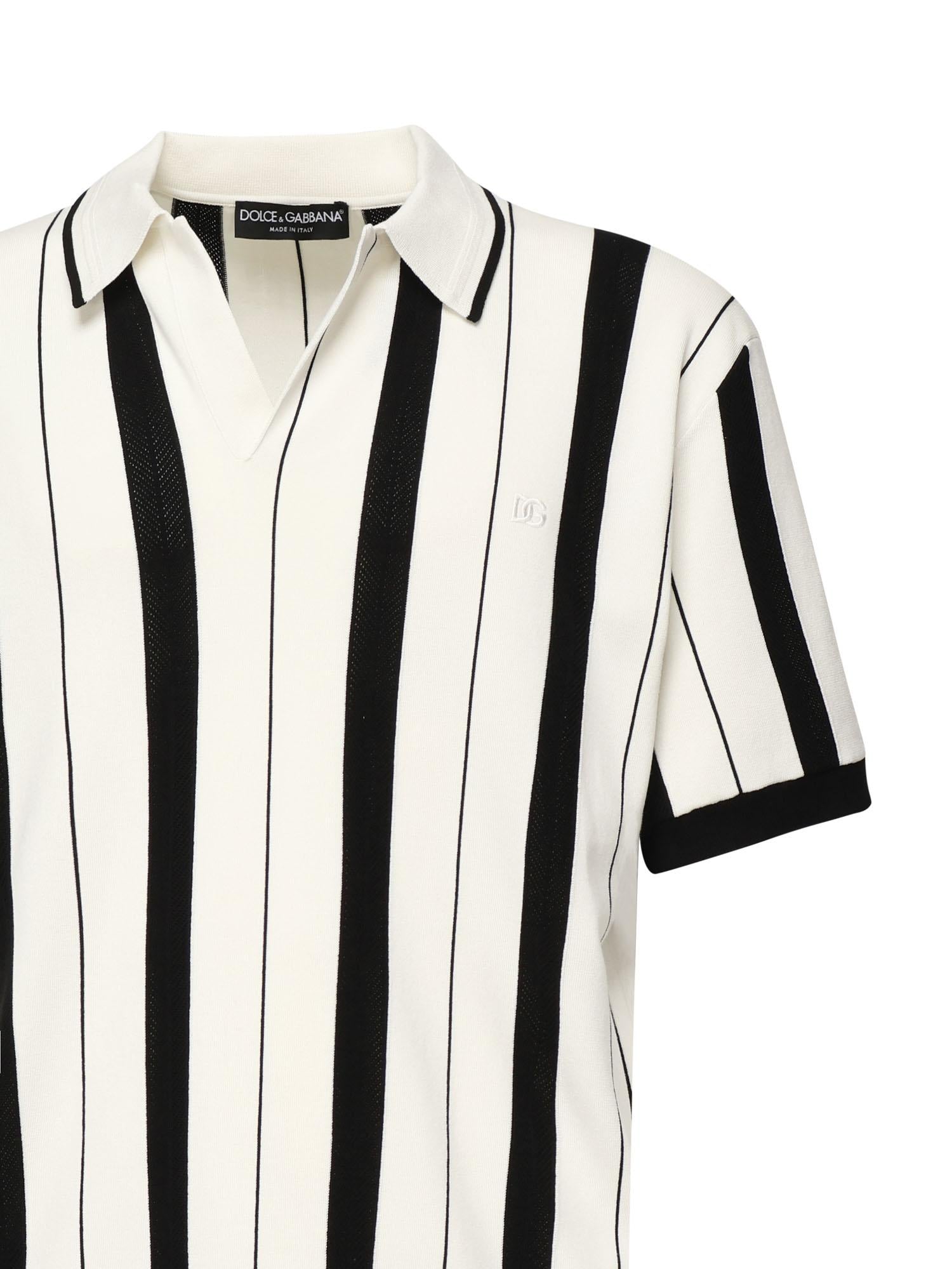 Polo a righe con logo GXZ81Z JFMZRW1001 DOLCE & GABBANA 