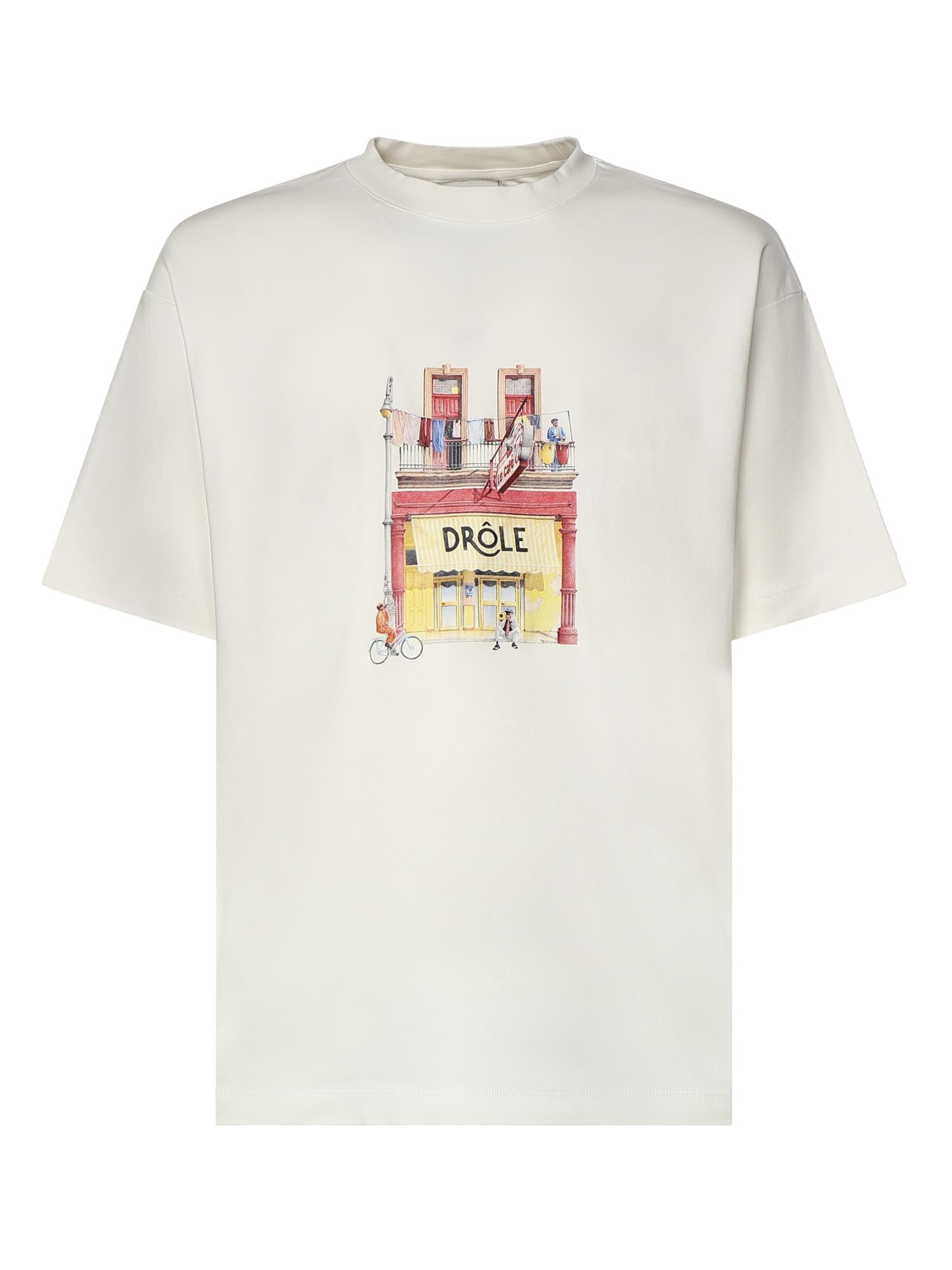 T-shirt Drôle Café in cotone KTS307CO002 OW Drôle de Monsieur 