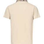 Polo in cotone con colletto Check 8103864 C1740 BURBERRY 