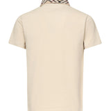 Polo in cotone con colletto Check 8103864 C1740 BURBERRY 