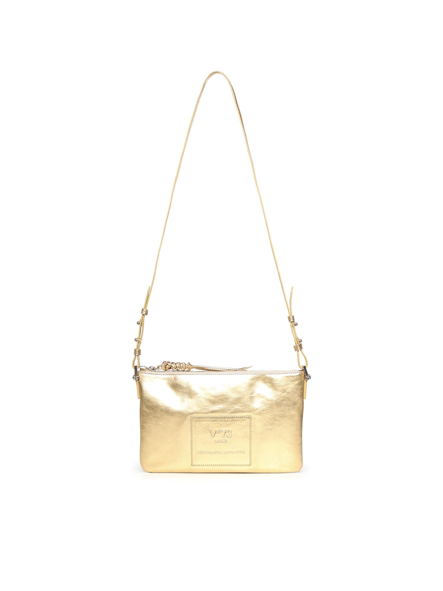 Borsa a tracolla in pelle con logo 73BP9VT03 LOLLI POPPOP GOLD V° 73 
