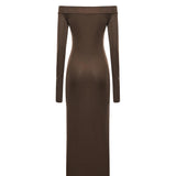 Abito midi Talia T190161A TJV155CHOCOLATE THE ANDAMANE 