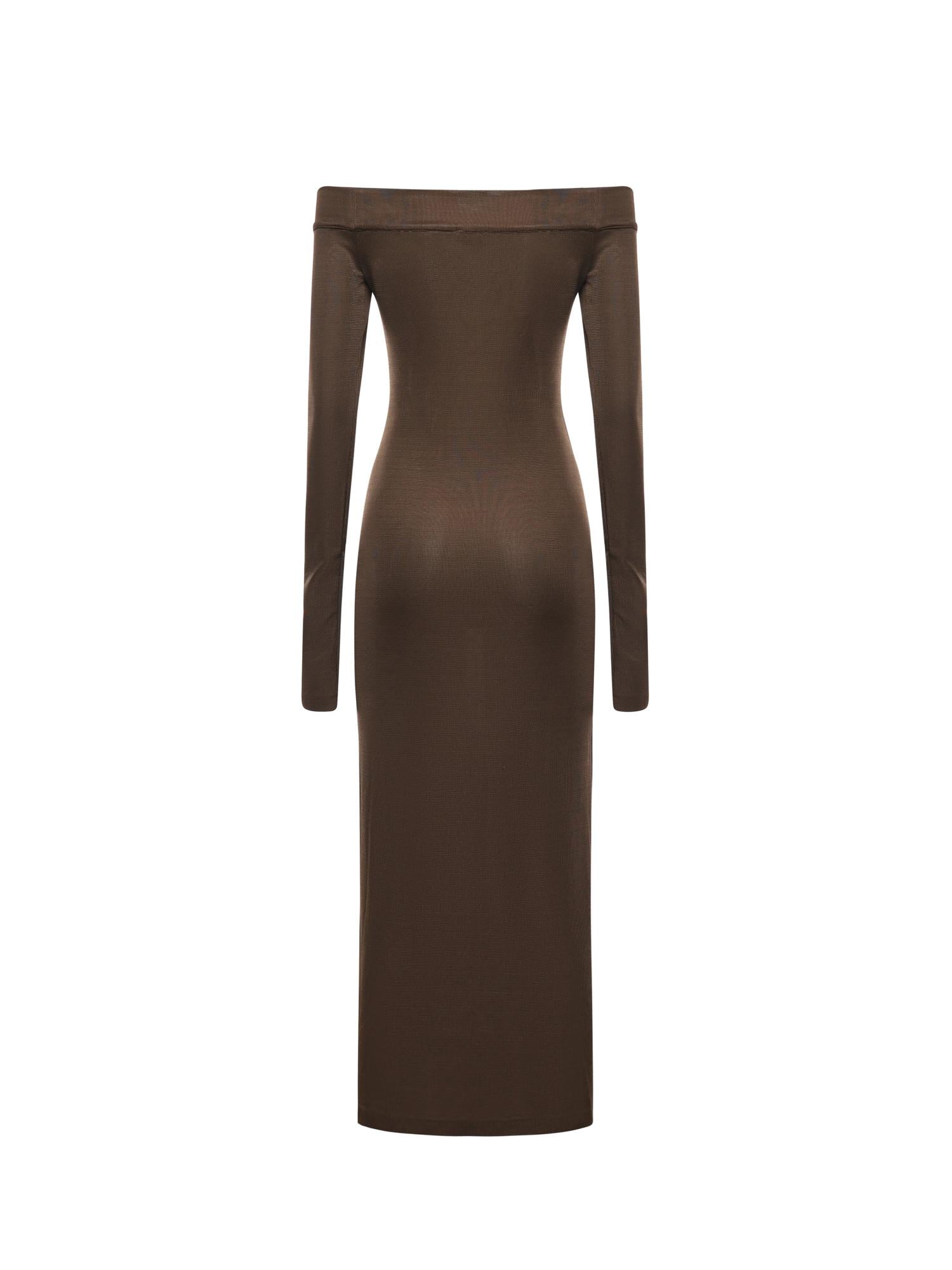 Abito midi Talia T190161A TJV155CHOCOLATE THE ANDAMANE 