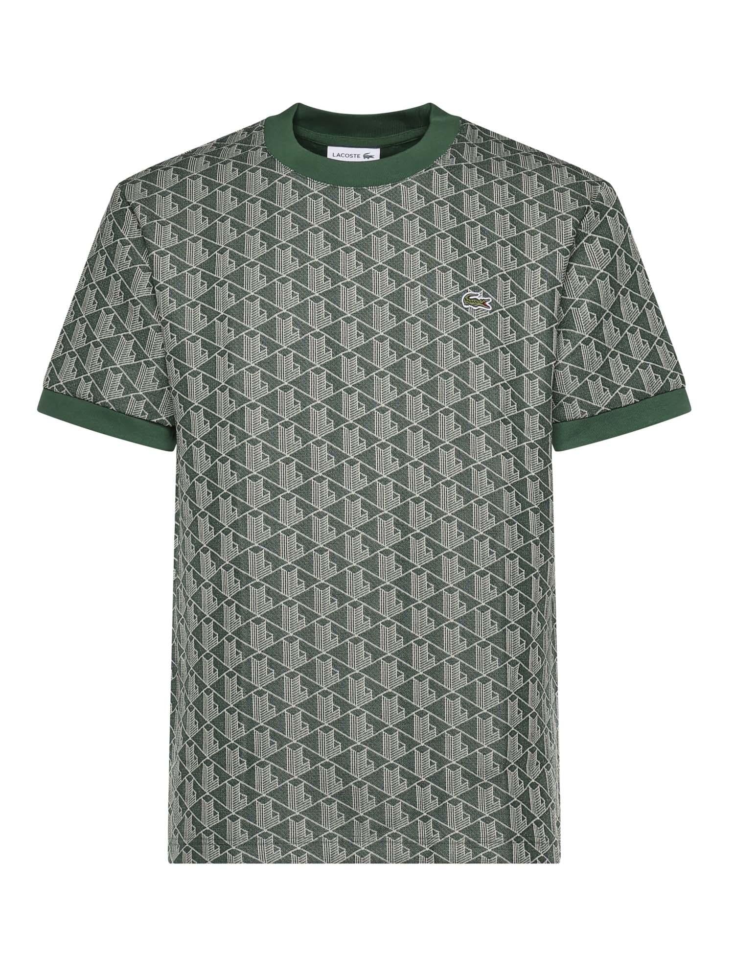 T-shirt in jacquard con monogramma<BR/> TH1197 D1R LACOSTE 