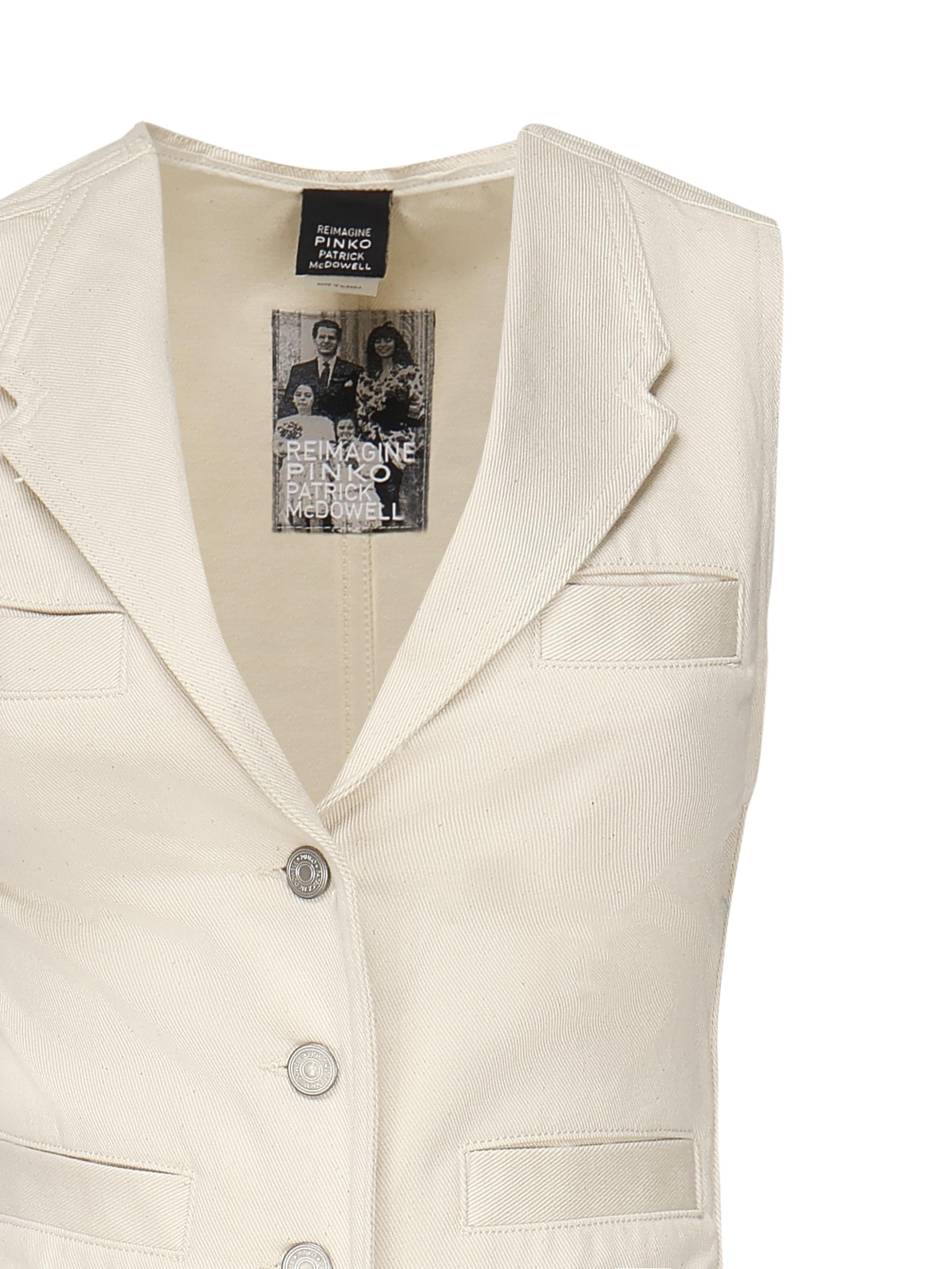 Gilet in drill di cotone 105072 A2JOC21 PINKO 