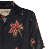 Camicia in lino con stampa Papier Floral 8V3AAN11 BA7D5Y VALENTINO GARAVANI 