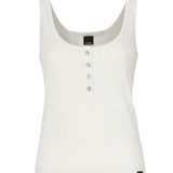 Top a canotta in maglia metallizzata con bottoni 104649 A2CQI17 PINKO 