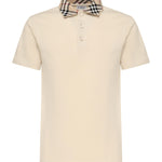 Polo in cotone con colletto Check 8103864 C1740 BURBERRY 