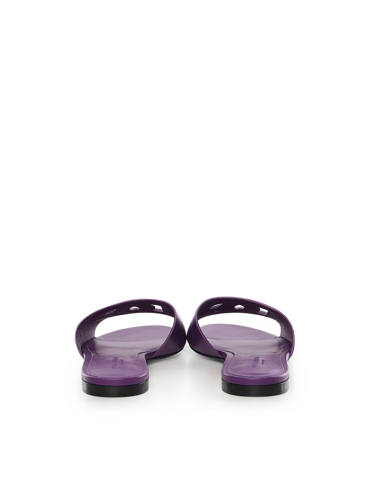 Slide in pelle di vitello e logo CQ0436 AY3298H438 DOLCE & GABBANA 