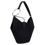 Borsa Small hobo in fresco di lana gessato WB320 ES0080D999 DONDUP 