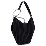 Borsa Small hobo in fresco di lana gessato WB320 ES0080D999 DONDUP 