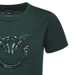 T-shirt logo Love Birds decorato 100535 A2RNX79 PINKO 