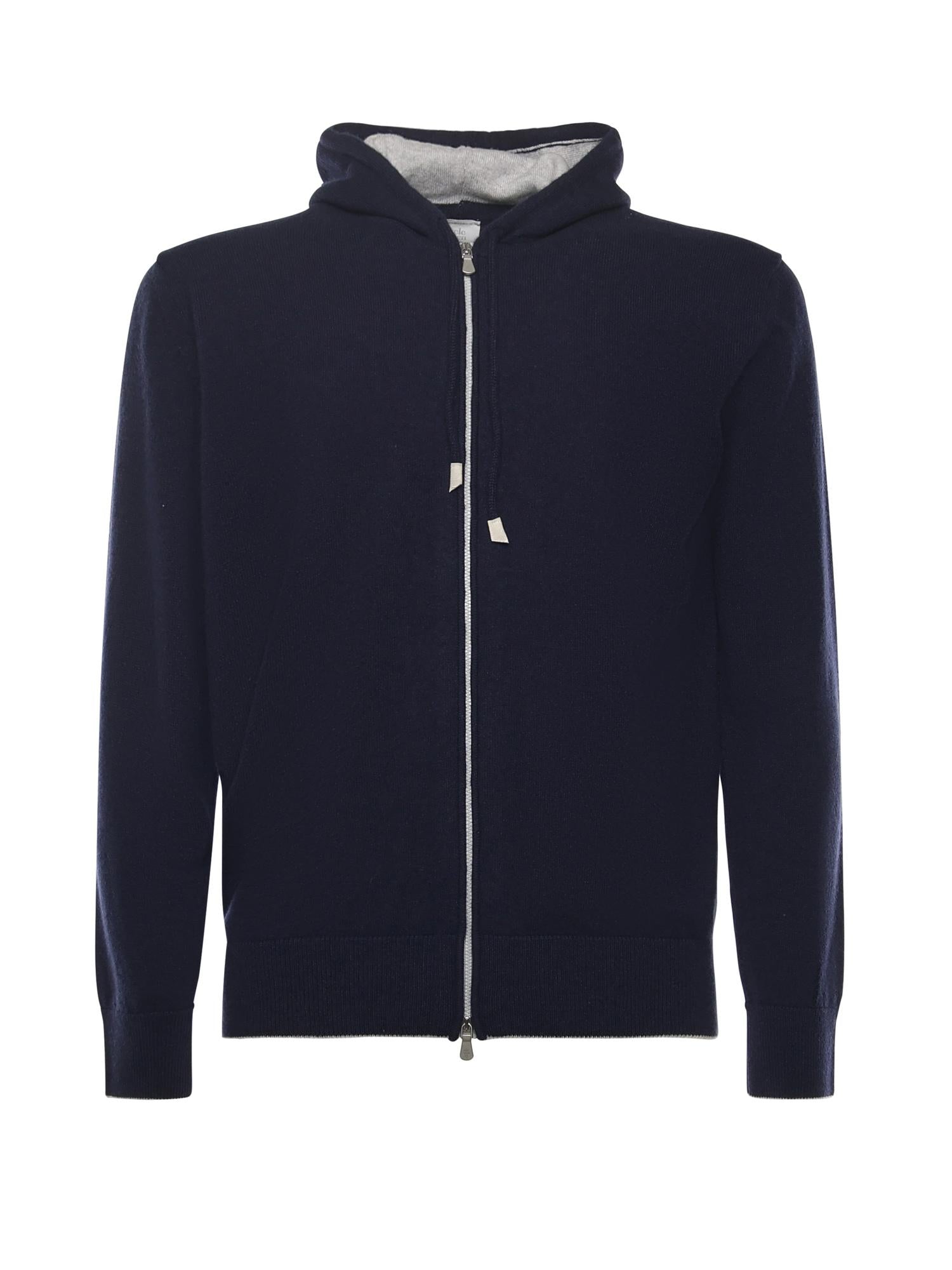 Felpa con zip in cashmere L76MAGL20MAG0L013 11-13 ELEVENTY 