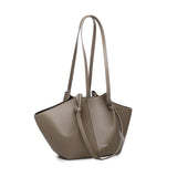 Borsa tote Mochi large in pelle MOCHI PEBBLE GRAIN LEATHER TAUPE YUZEFI 