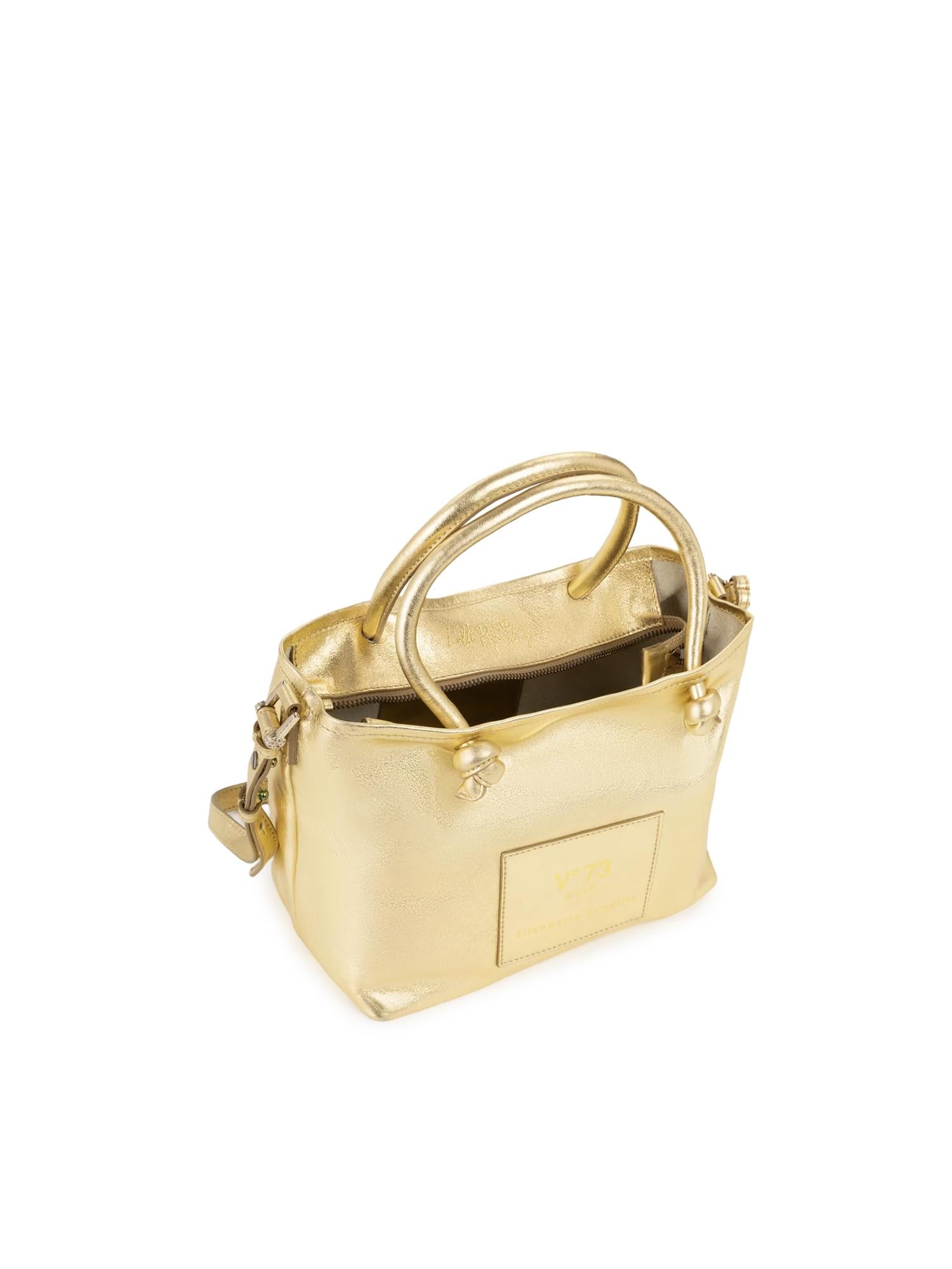Mini bag in pelle con logo 73BP9VT02 LOLLI POPPOP GOLD V° 73 