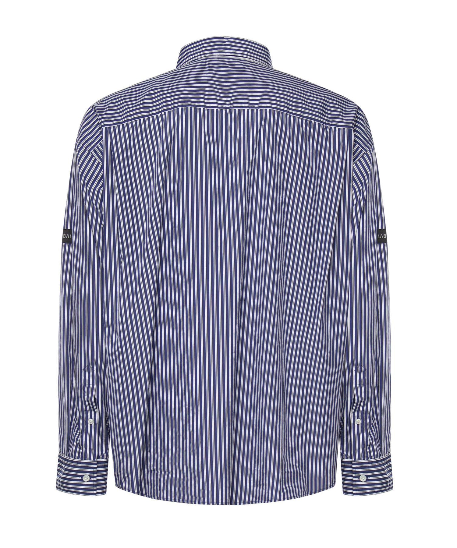 Camicia a righe in popeline di cotone con logo 857814 TTM348502 BALENCIAGA 