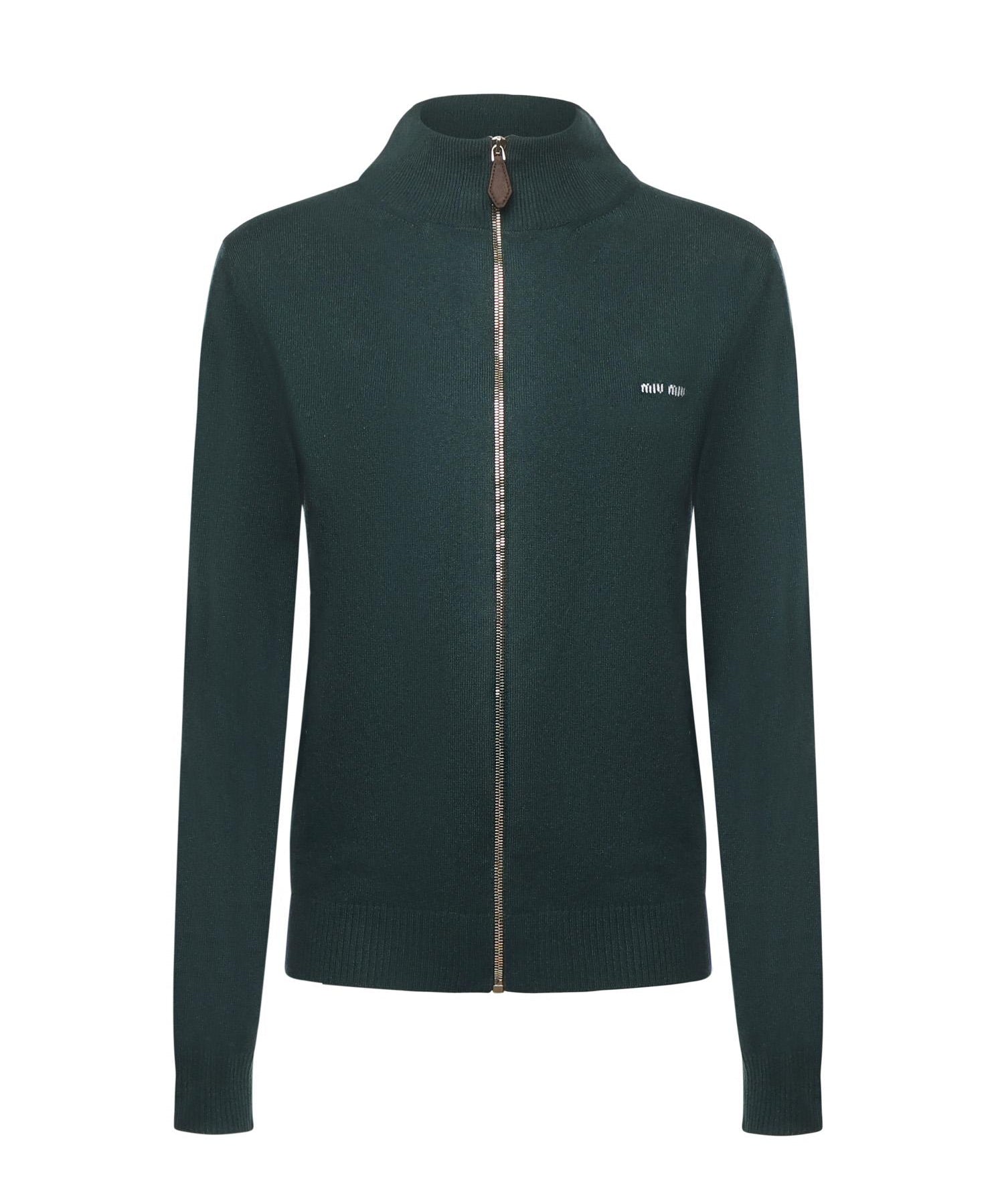 Maglia in cashmere con logo MMF995 1748F0L76 MIU MIU 