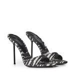 Mules Lidia con stampa zebrata PX836 XPTCVWHITE ZEBRA PARIS TEXAS 