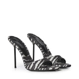 Mules Lidia con stampa zebrata PX836 XPTCVWHITE ZEBRA PARIS TEXAS 
