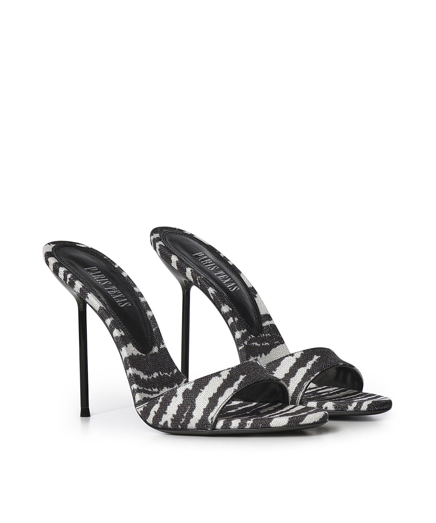 Mules Lidia con stampa zebrata PX836 XPTCVWHITE ZEBRA PARIS TEXAS 