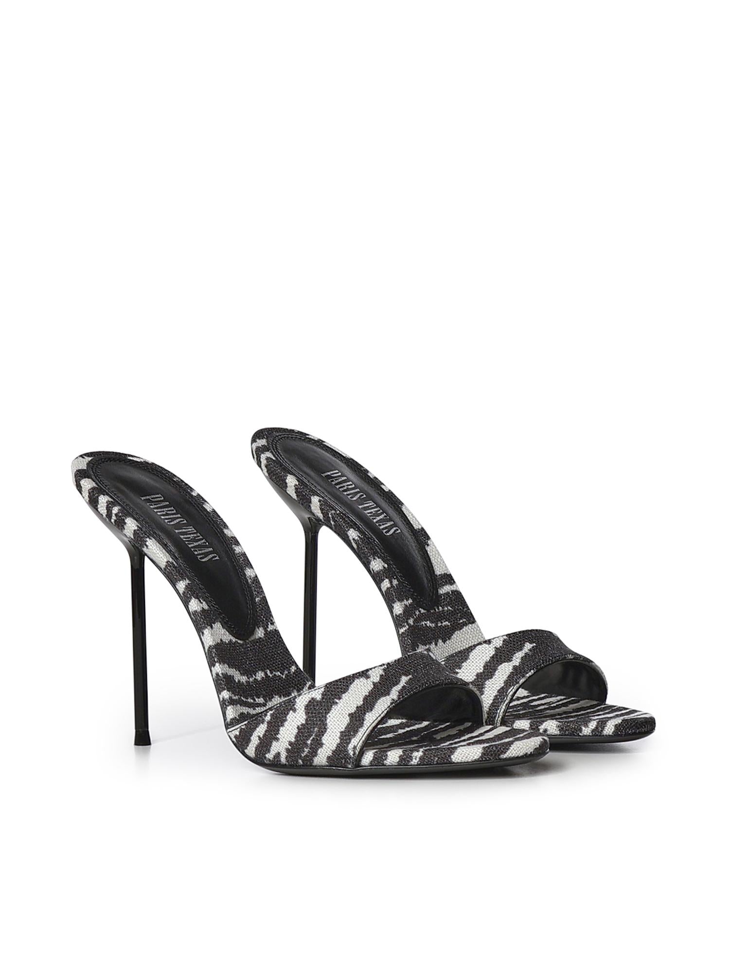 Mules Lidia con stampa zebrata PX836 XPTCVWHITE ZEBRA PARIS TEXAS 