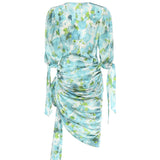 Mini abito drappeggiato in seta con stampa floreale CH26URO52388 91J CHLOÉ 