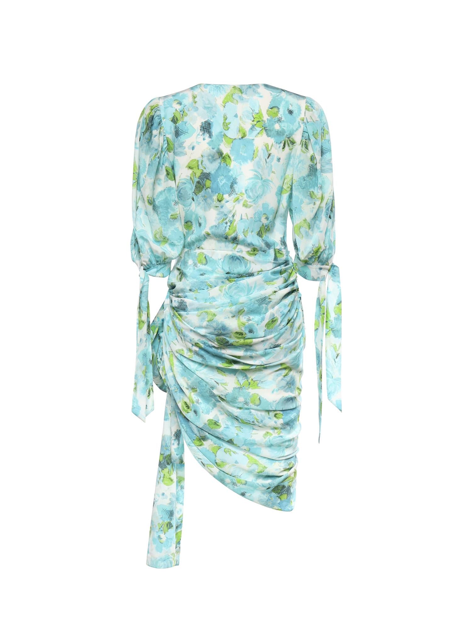 Mini abito drappeggiato in seta con stampa floreale CH26URO52388 91J CHLOÉ 