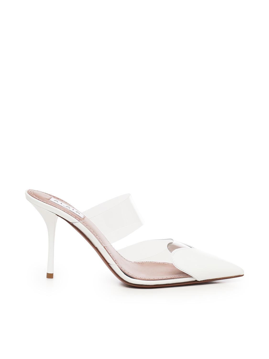 Mule Le Cœur in pelle verniciata AA3M053CK150 010 ALAIA 