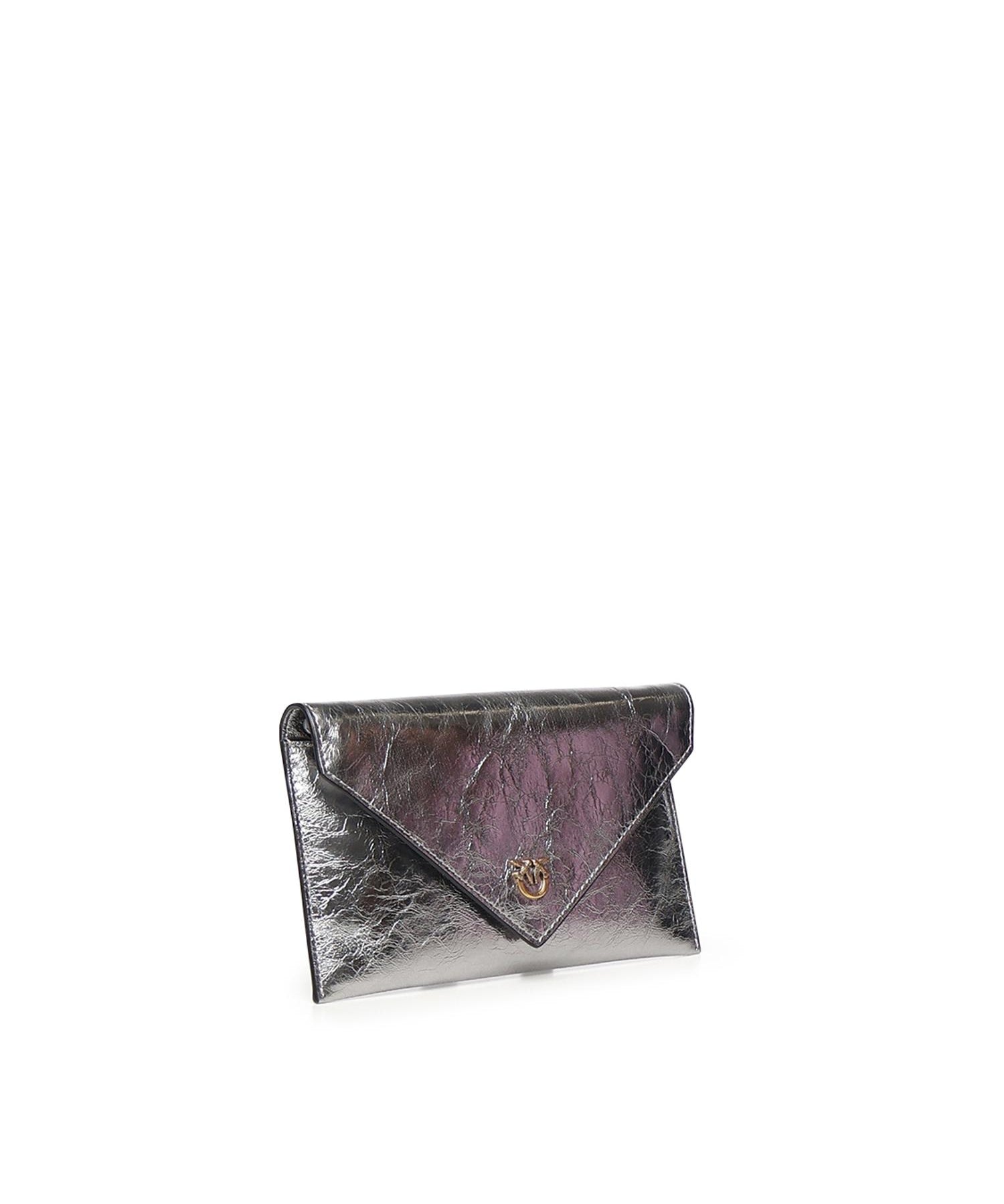 Bustina in pelle metallizzata con logo 105347 A2OTKZ7Q PINKO 