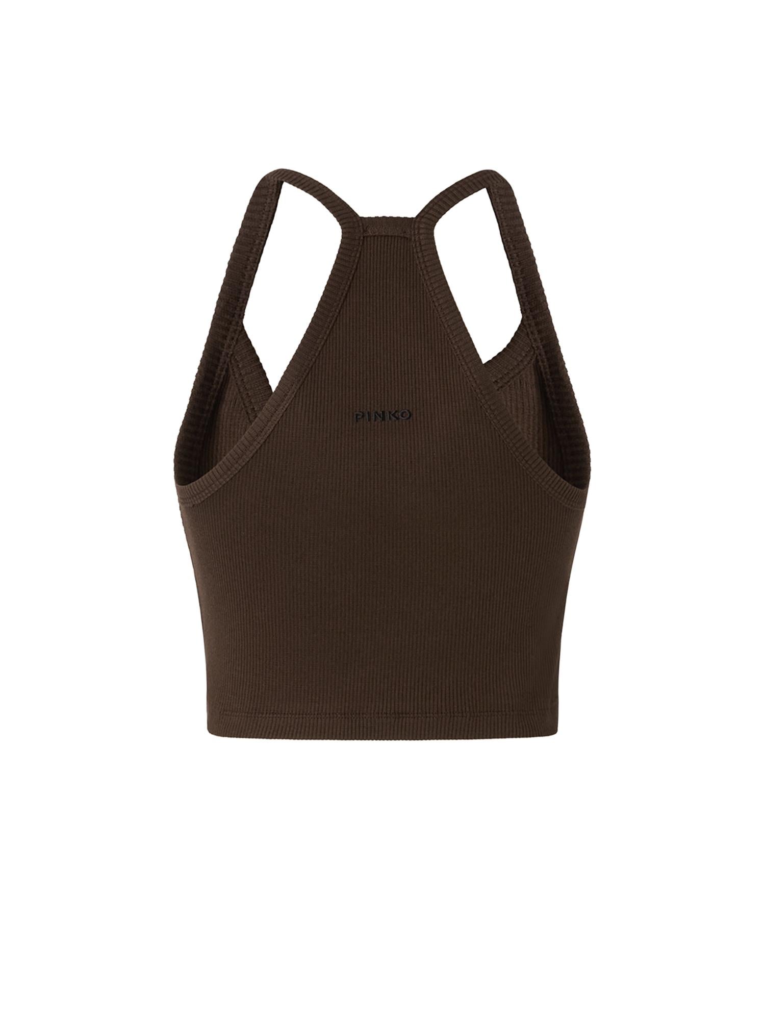 Canotta cropped con scollo asimmetrico 107304 A3IKL78 PINKO 