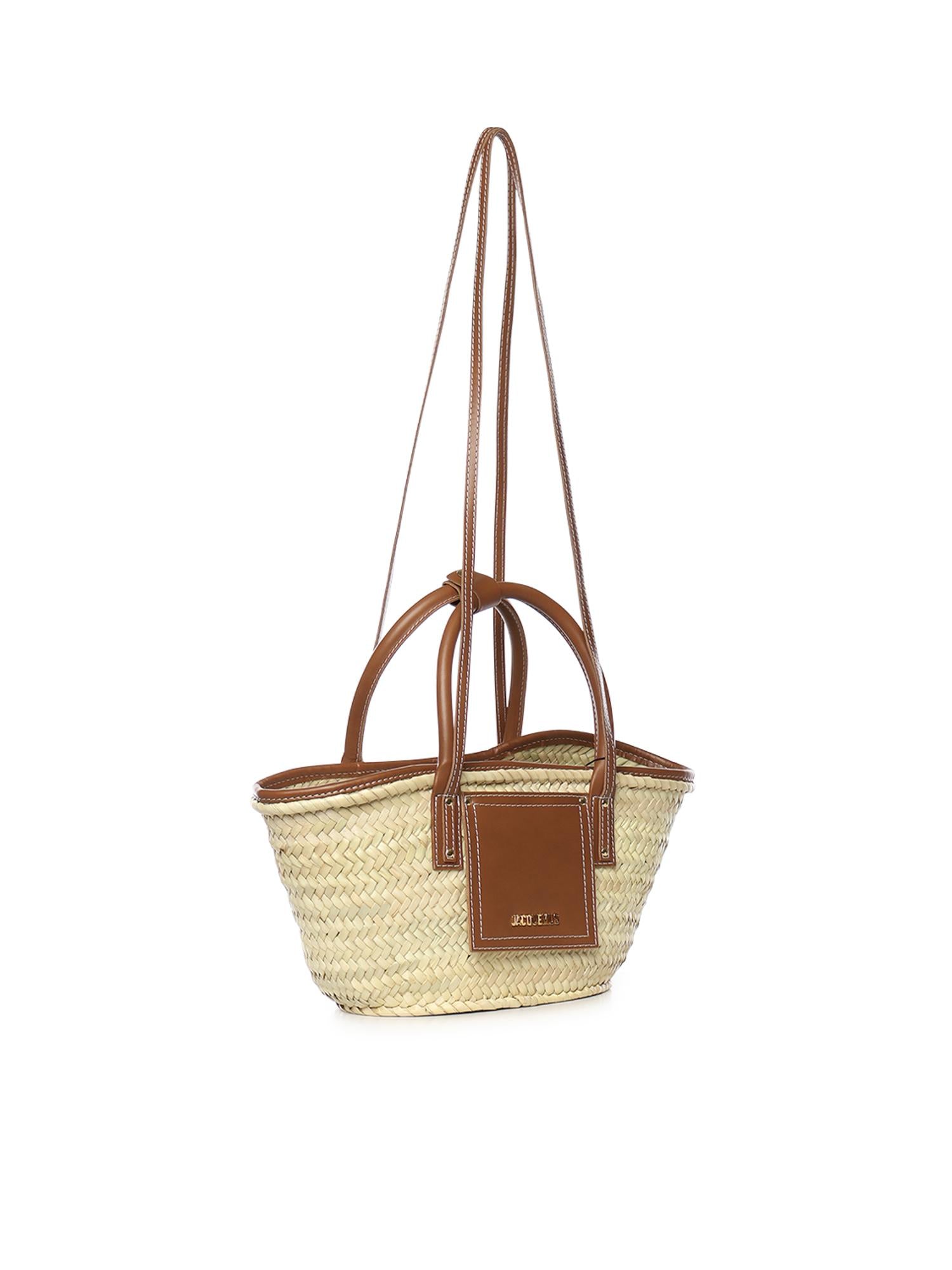 Borsa Le Petit Panier Soli in rafia e pelle BAW00044AC01C04 811 JACQUEMUS 