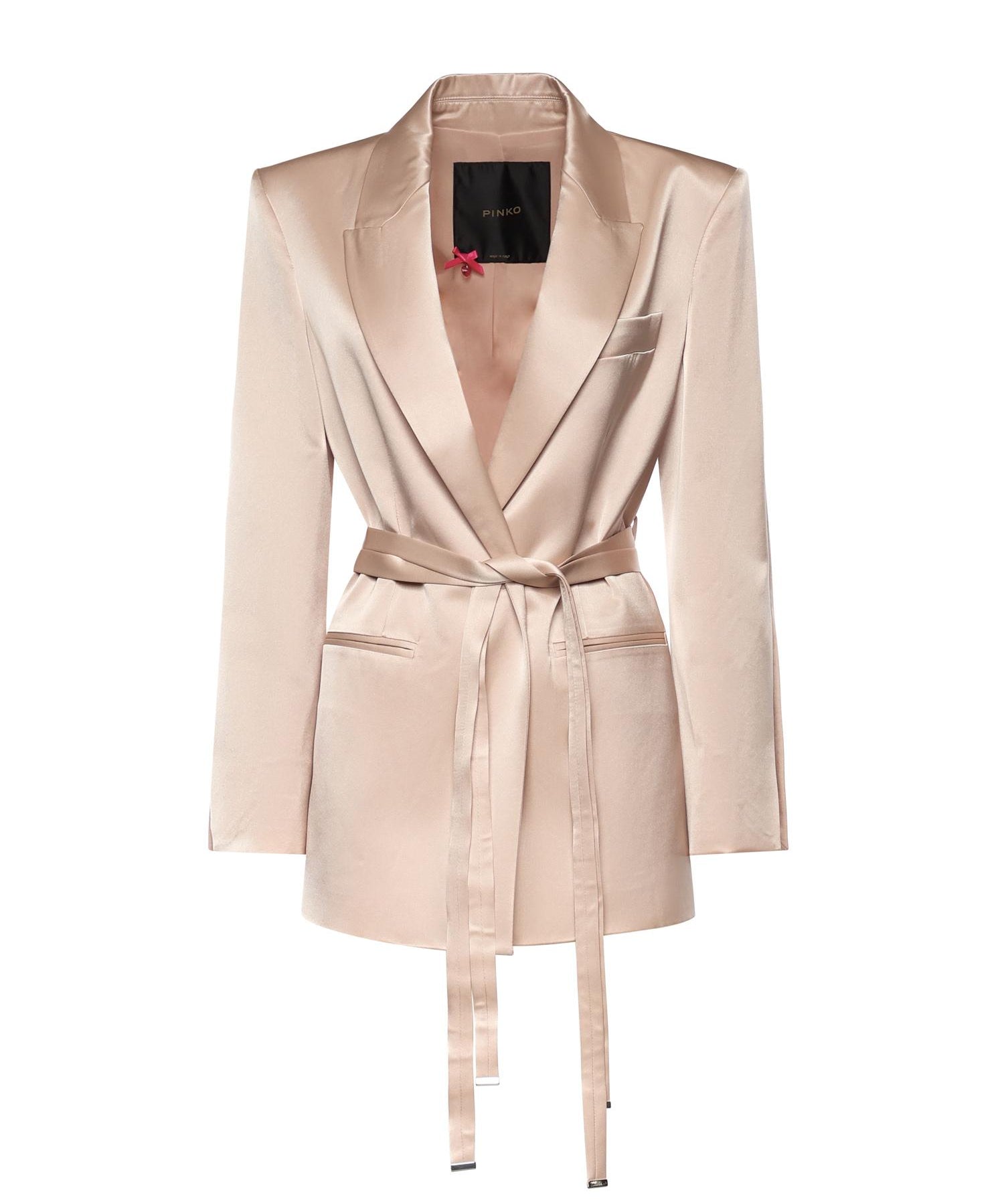 Giacca in satin con cintura 106589 A1Y5Q35 PINKO 