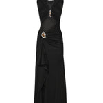 Abito midi Droplet Crystal Separation in jersey 26013750 BLACK CHRISTOPHER ESBER 