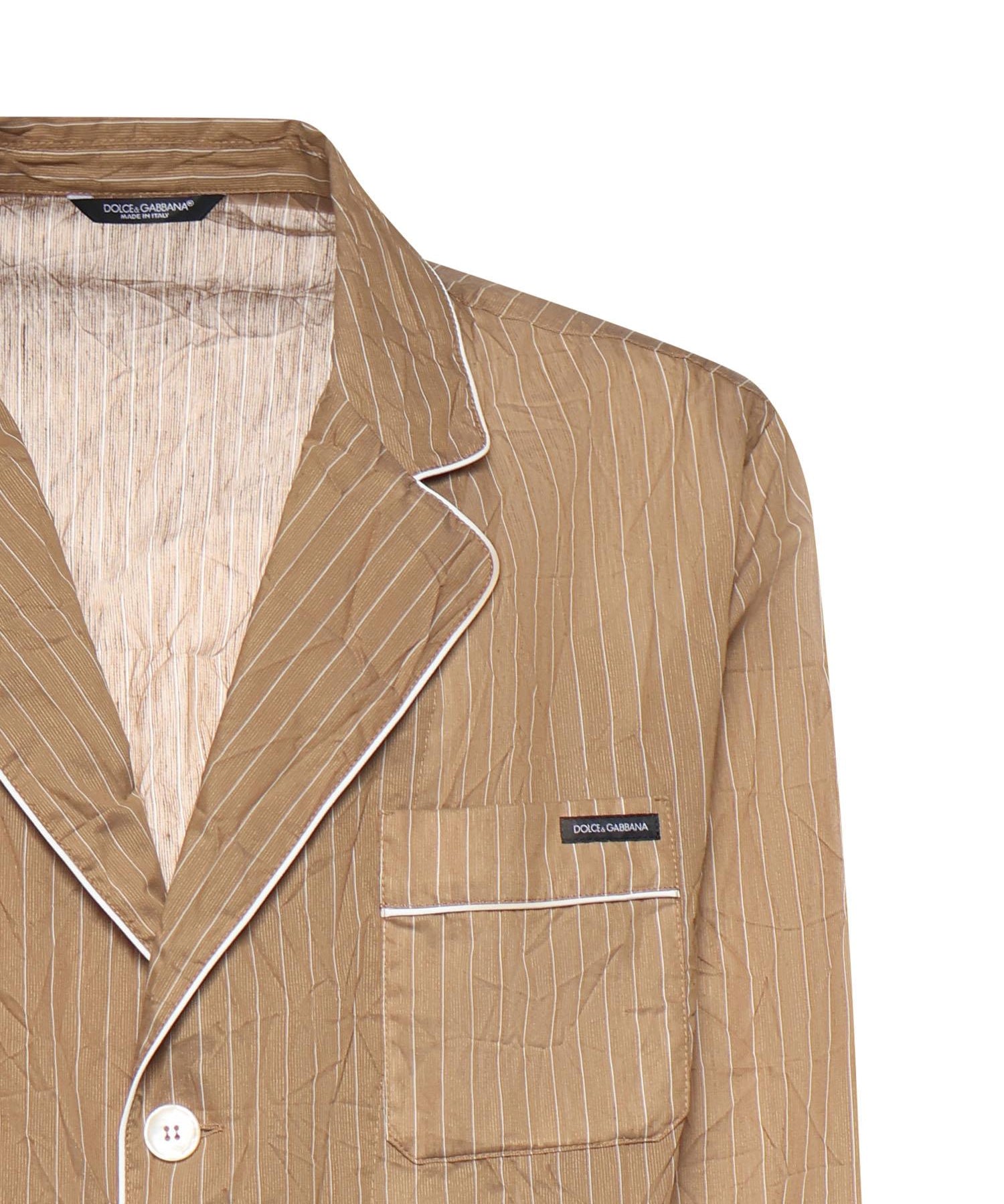 Vestaglia Vanity a camicia in tessuto rigato froissé G2WK2T FBMFTS8054 DOLCE & GABBANA 