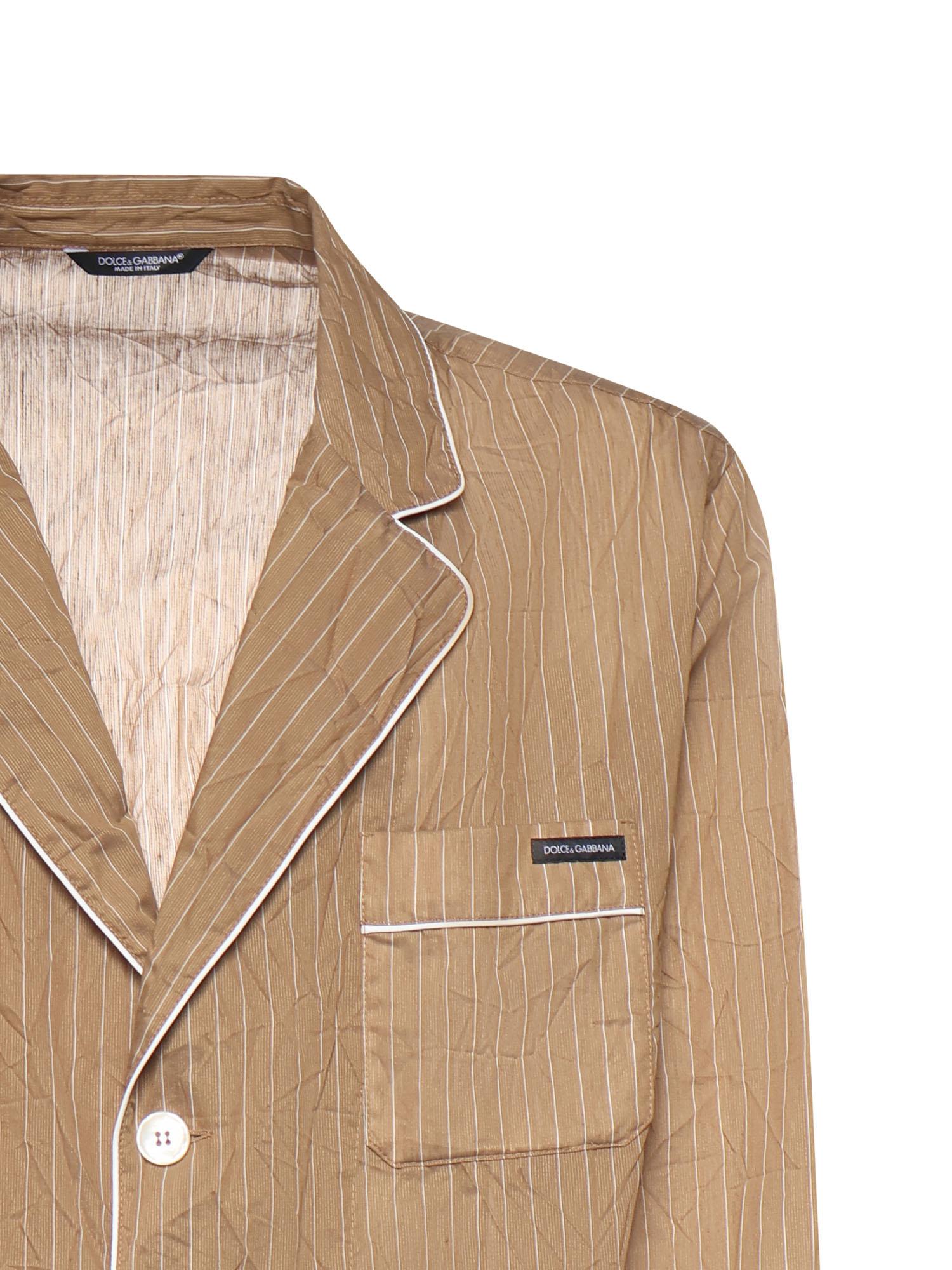 Vestaglia Vanity a camicia in tessuto rigato froissé G2WK2T FBMFTS8054 DOLCE & GABBANA 