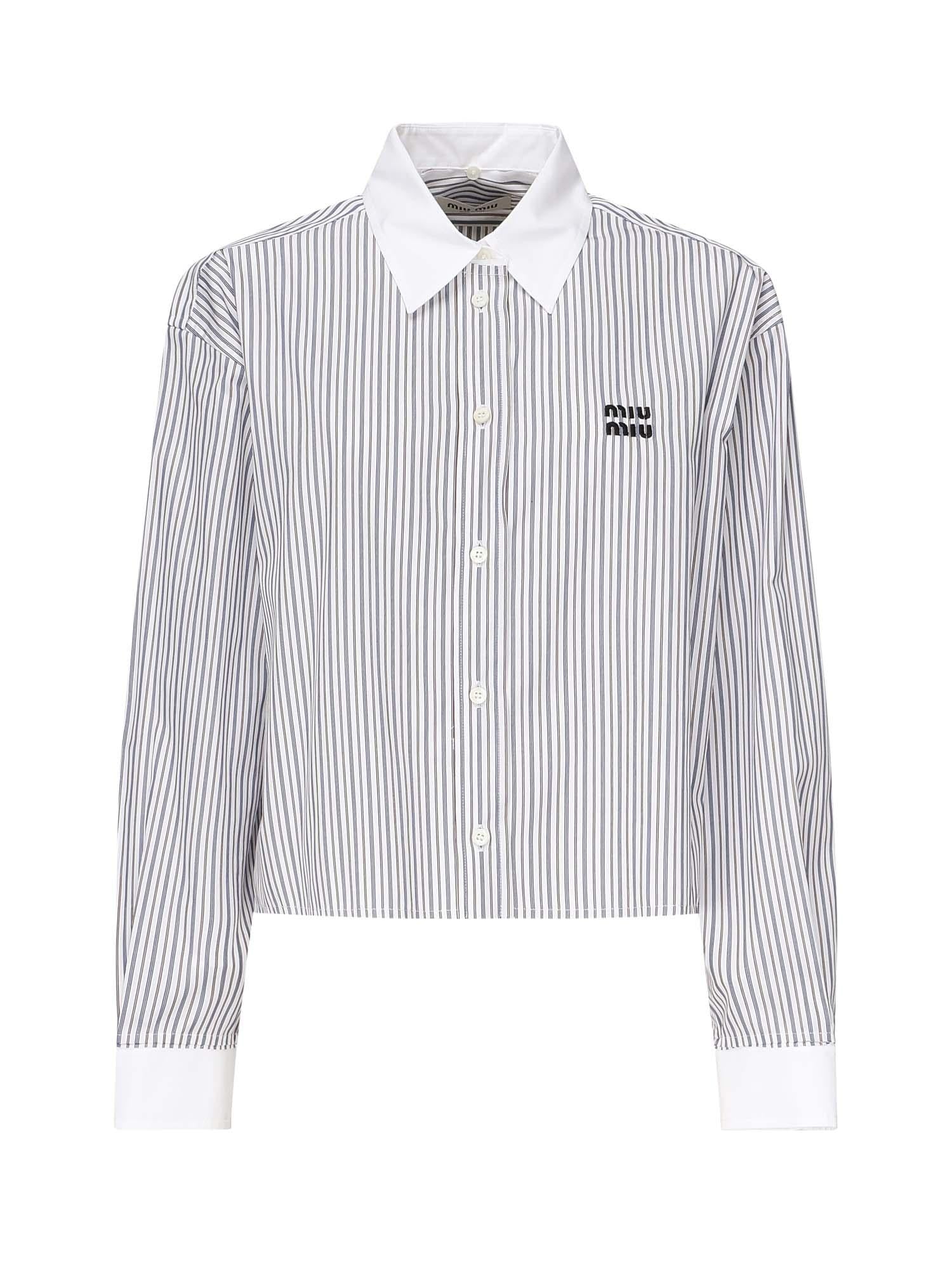 Camicia in popeline a righe<BR/> MK1971 174TF0963 MIU MIU 