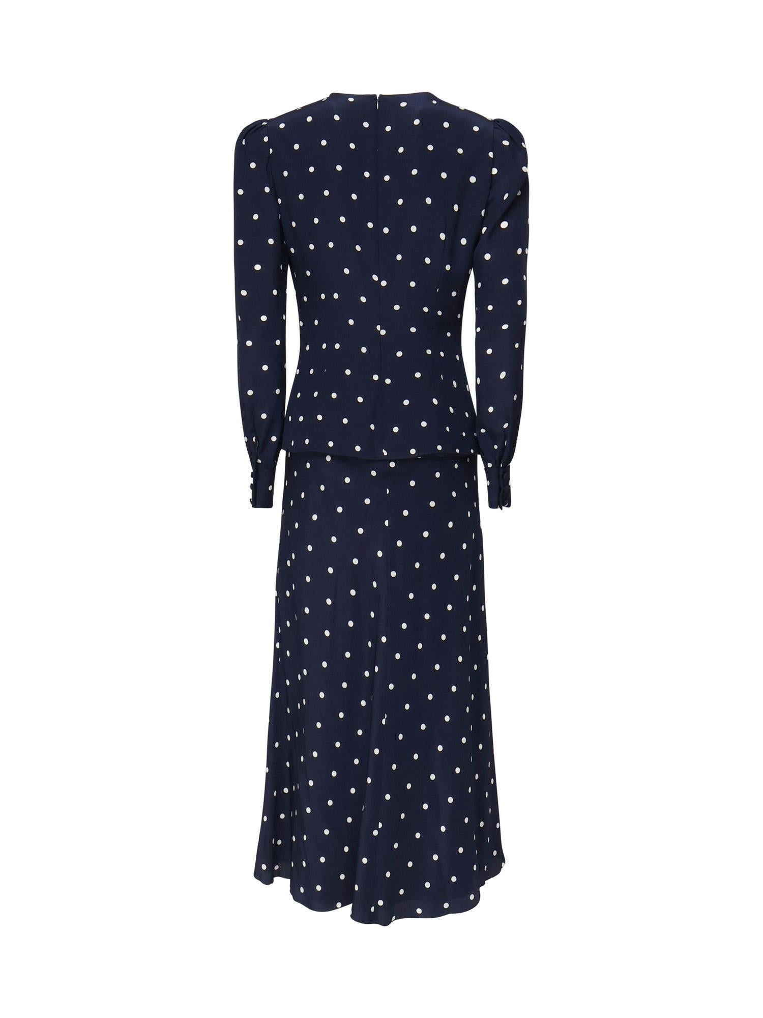 Abito a pois con bottoni gioiello FABX4108F4655 1643 ALESSANDRA RICH 
