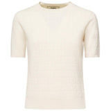 Maglia in cotone e viscosa FF jacquard FZXD57 AUZRF0ZNM FENDI 