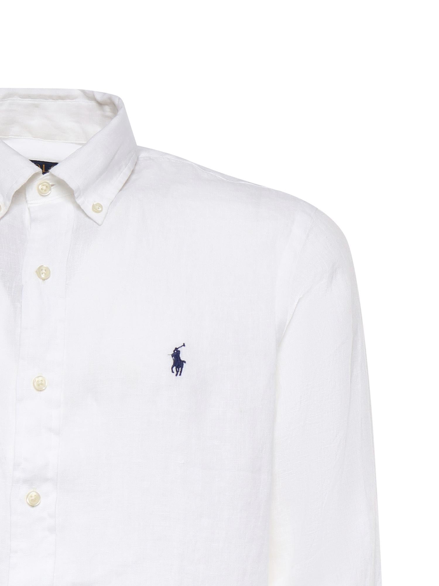 Camicia in lino con logo 710966294 506 POLO RALPH LAUREN 