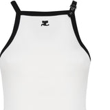 Abito in cotone con bretella a cinturino 124JR0364JS0070 -0098 COURREGES 