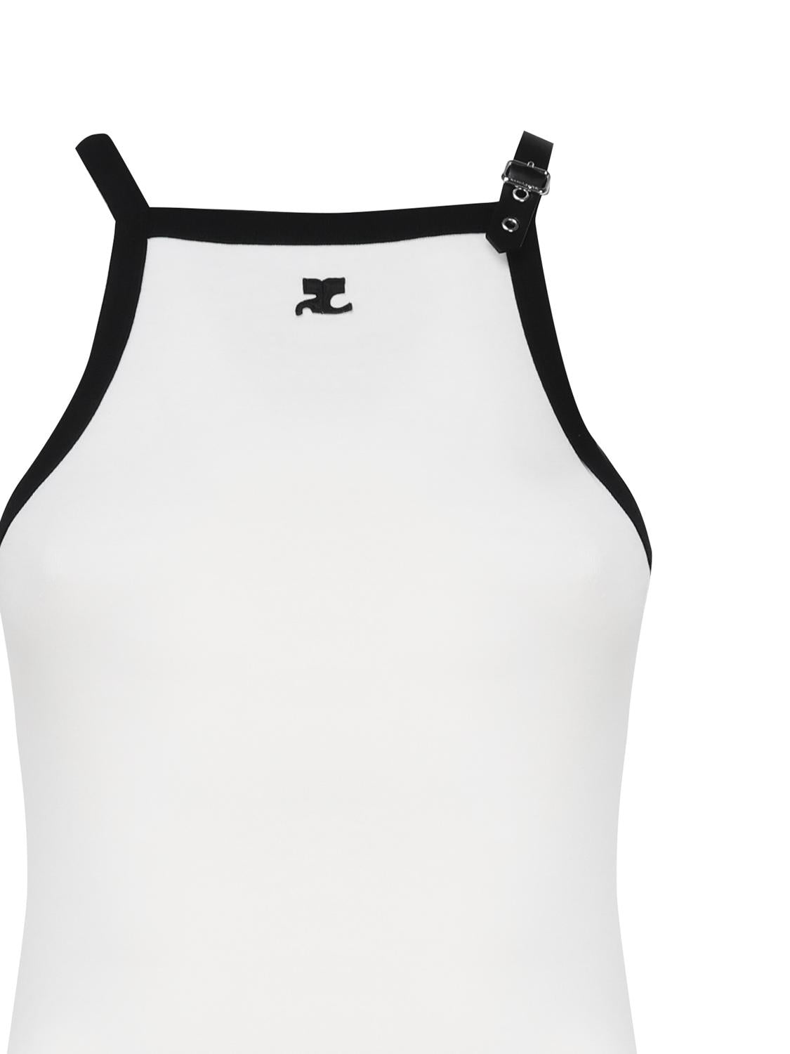 Abito in cotone con bretella a cinturino 124JR0364JS0070 -0098 COURREGES 